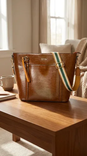 AI-generated studio product photo of a handbag