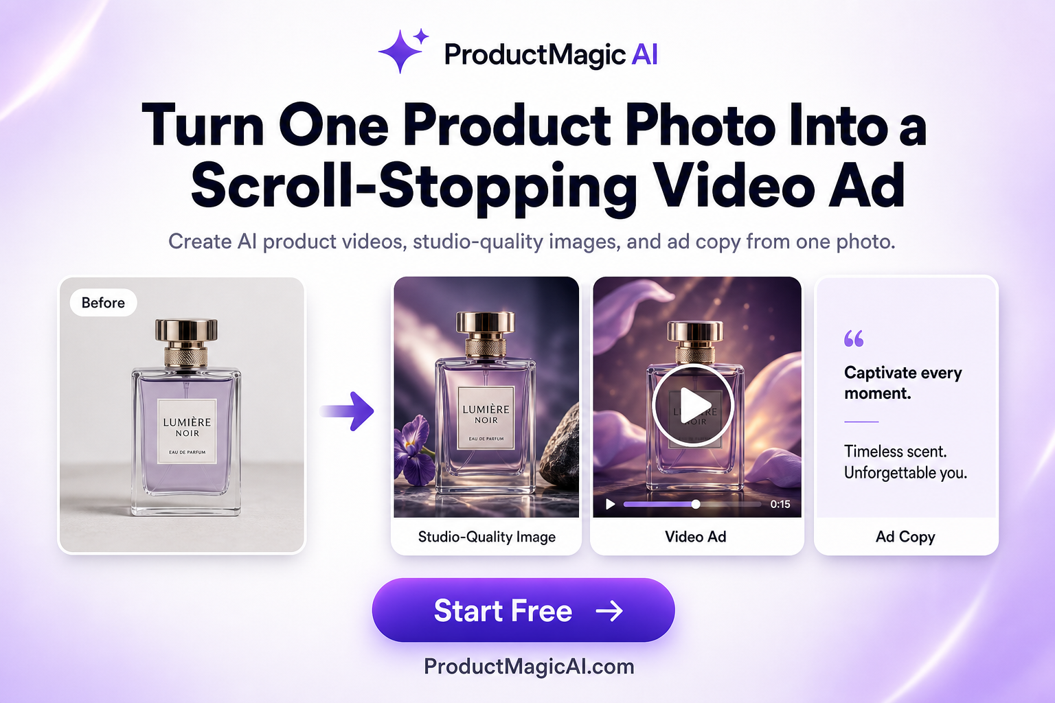 ProductMagicAI AI product website preview